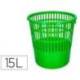 PAPELERA PLASTICO Q-CONNECT 15 LITROS COLOR VERDE 285X290 MM