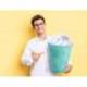 PAPELERA PLASTICO LIDERPAPEL MENTA TRANSLUCIDO 13 LITROS 275X285 MM