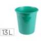 PAPELERA PLASTICO LIDERPAPEL MENTA OPACO 13 LITROS 275X285 MM