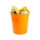 PAPELERA PLASTICO Q-CONNECT NARANJA TRANSLUCIDO 13 LITROS