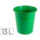 PAPELERA PLASTICO Q-CONNECT VERDE OPACO 13 LITROS