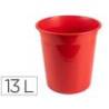PAPELERA PLASTICO Q-CONNECT ROJO OPACO 13 LITROS