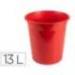 PAPELERA PLASTICO Q-CONNECT ROJO OPACO 13 LITROS