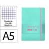CUADERNO CON GOMILLA ANTARTIK NOTES TAPA BLANDA A5 HOJAS CUADRICULA ROSA Y TURQUESA 80 HOJAS 80 GR FSC