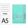 CUADERNO CON GOMILLA ANTARTIK NOTES TAPA BLANDA A5 HOJAS PUNTOS ROSA Y TURQUESA 80 HOJAS 80 GR FSC