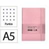 CUADERNO CON GOMILLA ANTARTIK NOTES TAPA BLANDA A5 HOJAS PUNTOS ROSA PASTEL 80 HOJAS 80 GR FSC
