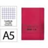 CUADERNO CON GOMILLA ANTARTIK NOTES TAPA BLANDA A5 HOJAS CUADRICULA BURDEOS 80 HOJAS 80 GR FSC