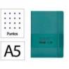 CUADERNO CON GOMILLA ANTARTIK NOTES TAPA BLANDA A5 HOJAS PUNTOS VERDE AGUAMARINA 80 HOJAS 80 GR FSC