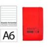 CUADERNO CON GOMILLA ANTARTIK NOTES TAPA DURA A6 HOJAS RAYAS ROJO 100 HOJAS 80 GR FSC