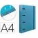 CARPETA CON RECAMBIO 4 ANILLAS DE 25 MM LIDERPAPEL DIN A4 COLOR AZUL POLIPROPILENO