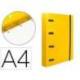 CARPETA 4 ANILLAS 25 MM LIDERPAPEL DIN A4 COLOR AMARILLO POLIPROPILENO