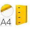 CARPETA 4 ANILLAS 25 MM LIDERPAPEL DIN A4 COLOR AMARILLO POLIPROPILENO