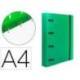 CARPETA 4 ANILLAS 25 MM LIDERPAPEL DIN A4 COLOR VERDE POLIPROPILENO
