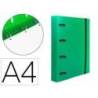 CARPETA 4 ANILLAS 25 MM LIDERPAPEL DIN A4 COLOR VERDE POLIPROPILENO