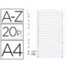 SEPARADOR EXACOMPTA CARTULINA BLANCA A-Z JUEGO DE 20 SEPARADORES DIN A4 11 TALADROS