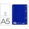 Cuaderno espiral Liderpapel Din A5 micro serie azul tapa blanda 80h 75 gr liso 6taladros azul