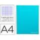 CUADERNO ESPIRAL LIDERPAPEL A4 MICRO JOLLY TAPA FORRADA 140H 75 GR CUADRO 5MM 5 BANDAS4 TALADROS COLOR CELESTE