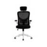 SILLA Q-CONNECT ERGONOMICA PAL ERMO MALLA BASE NYLON ALT MAX 1300 ANC 610 PROF 600 RUEDAS PREMIUM COLOR BLANCO NEGRO