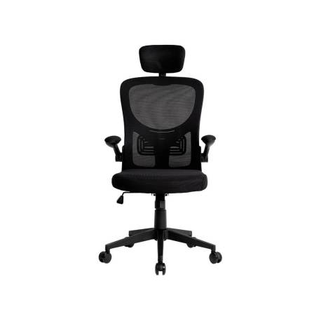 SILLA Q-CONNECT ERGONOMICA PAL ERMO MALLA BASE NYLON ALT MAX 1300 ANC 610 PROF 600 RUEDAS PREMIUM COLOR NEGRO