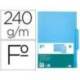SUBCARPETA CARTULINA LIDERPAPEL FOLIO PESTAÑA CENTRAL 240G/M2 AZUL