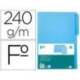 SUBCARPETA CARTULINA LIDERPAPEL FOLIO PESTAÑA SUPERIOR 240G/M2 AZUL