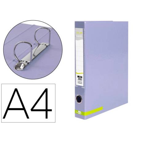 CARPETA DE 2 ANILLAS 25 MM MIXTAS LIDERPAPEL DIN A4 COLOR VIOLETA CARTON FORRADO
