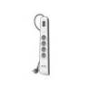 REGLETA BELKIN BSV401VF2M PROTECCION SOBRETENSION 4 TOMAS + 2 PUERTOS USB BOTON APAGADO Y ENCENDIDO COLOR