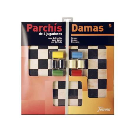 Parchis con damas tablero grande 4 jugadores 41x40x4,5 cm