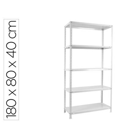 ESTANTERIA METALICA SIMONRACK ADVANTAGE MINI 5/400 COLOR BLANCO 5 ESTANTES 75 KG POR ESTANTE 180X80X40 CM