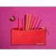 ESTUCHE PORTATODO LIDERPAPEL PLANO ANCHO UNA CREMALLERA 200X100 MM ROJO