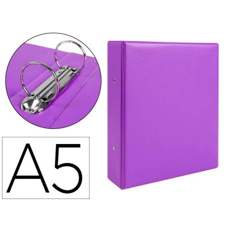Carpeta 2 Anillas Liderpapel A5 Color Violeta 40 mm