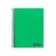 CUADERNO ESPIRAL LIDERPAPEL A4 MICRO WONDER TAPA PLASTICO 120H 90GR CUADRO 5MM 5 BANDAS 4 TALADROS COLOR VERDE OSCURO