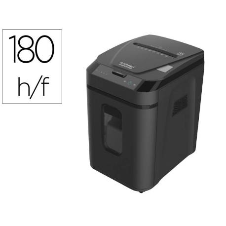 DESTRUCTORA DE DOCUMENTOS Q-CONNECT CAPACIDAD CORTE 180 H AUTO / 10 H MANUAL DESTRUYE GRAPAS CLIPS Y TARJETAS