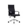 SILLA Q-CONNECT DIRECCION BOSA SIMIL PIEL BASE METALICA ALT MAX 1130 ANC 550 PROF 630 MM RUEDAS PREMIUM COLOR NEGRO