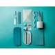 ESTUCHE PORTATODO ANTARTIK PRISMA SILICONA SOFT RECTANGULAR 185X50X75 MM AZUL TURQUESA