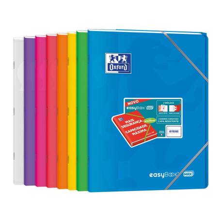 LIBRETA ESCOLAR OXFORD EASYBOOK TAPA PLASTICO DIN A4+ 48 HOJAS HORIZONTAL COLORES SURTIDOS