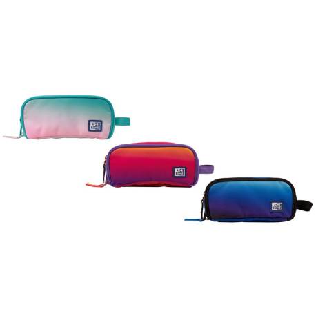 ESTUCHE PORTATODO OXFORD KANGOO GRADIENT SURTIDOS TRES CREMALLERAS 80X100X220 MM