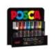 ROTULADOR UNI POSCA PC-5M/3D MARCADOR DE PINTURA PUNTA CONICA 1,8-2,5 MM EXPOSITOR DE 36 UNIDADES COLORES