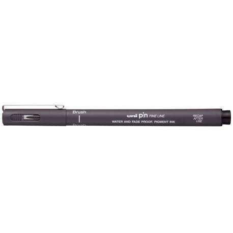 ROTULADOR MARCA UNIBALL PIN BR-200 PUNTA DE PINCEL FINO GRIS OSCURO