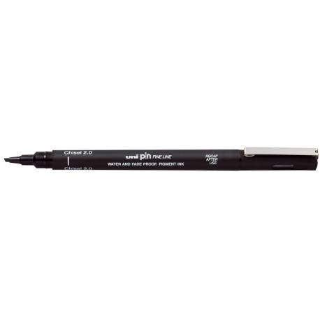 ROTULADOR UNIBALL PIN CALIBRADO PUNTA BISELADA 2 MM COLOR NEGRO