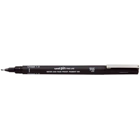 ROTULADOR UNIBALL PIN CALIBRADO PUNTA BISELADA 1 MM COLOR NEGRO