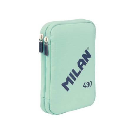 PLUMIER ESCOLAR MILAN 430 SINCE 1918 DOBLE CON ACCESORIOS COLOR VERDE 195X50X130 MM