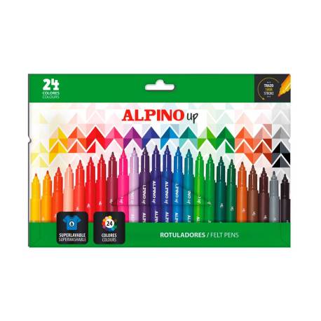 ROTULADOR ALPINO UP PUNTA 1 MM CAJA DE 24 UNIDADES COLORES SURTIDOS