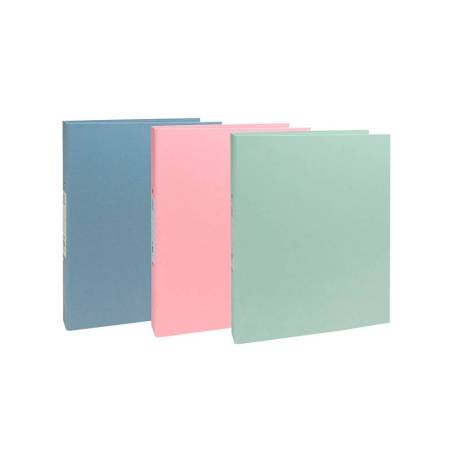 CARPETA DE 2 ANILLAS 30 MM REDONDAS EXACOMPTA AUTENTIK DIN A4+ CARTON RECICLADO FORRADO COLORES SURTIDOS