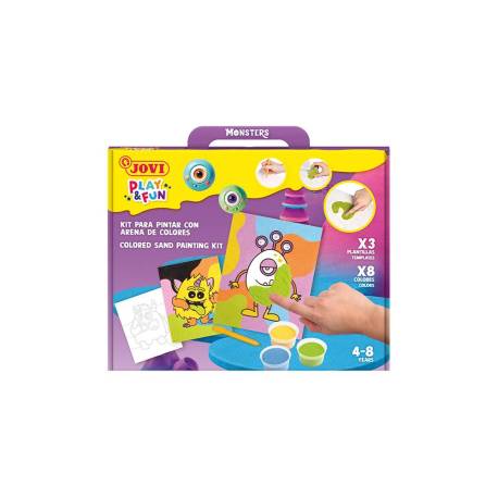 JUEGO JOVI PLAY&FUN PINTA CON ARENA DE COLORES MONSTRUOS DIVERTIDOS