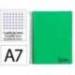 CUADERNO ESPIRAL LIDERPAPEL A7 MICRO WONDER TAPA PLASTICO 100H 90GR CUADRO 5MM 4 BANDAS COLOR VERDE OSCURO