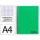 CUADERNO ESPIRAL LIDERPAPEL A4 WONDER TAPA PLASTICO 80H 90GR CUADRO 4MM CON MARGEN COLOR VERDE OSCURO