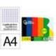 CUADERNO ESPIRAL LIDERPAPEL DIN A4 SMART TAPA BLANDA 80H 75GR CUADRO 4 MM CON MARGEN PACK 5+1 COLORES SURTIDOS
