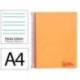 CUADERNO ESPIRAL LIDERPAPEL A4 WONDER TAPA PLASTICO 80H 90GR PAUTA ANCHA 3,5MM CON MARGEN COLOR NARANJA