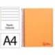 CUADERNO ESPIRAL LIDERPAPEL A4 WONDER TAPA PLASTICO 80H 90GR RAYADO HORIZONTAL CON MARGEN COLOR NARANJA